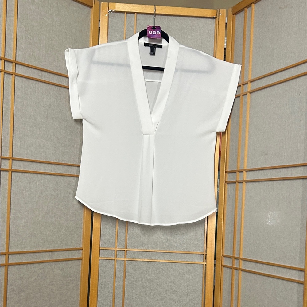 Forever 21 White V-Neck Blouse